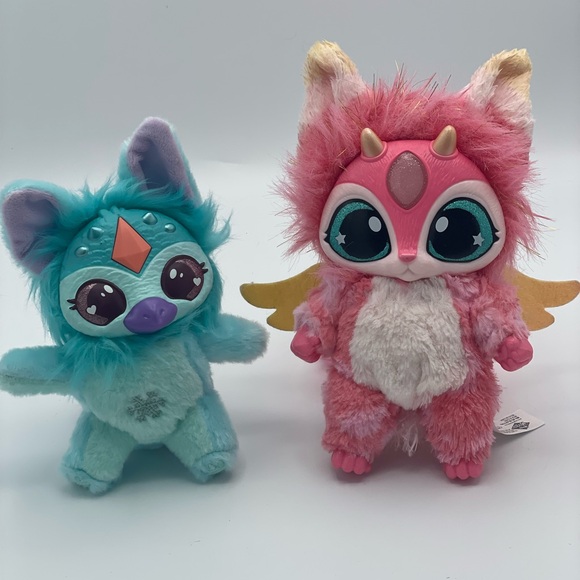 Whimsical Creature Duo - Pink and Blue Plush Set Magic mixies *no accessories - Picture 1 of 7